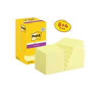 Post-it Super Sticky 76x76mm 90 Sheets Canary Yellow VALUE PACK 8 + 4 FREE)