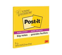 Post-it Super Sticky Big Notes, 11 x 11 Inches, 30 Sheets/Pad, 1 Pad (BN11), Large Bright Yellow Paper, Super Sticking Power, Sticks and Resticks