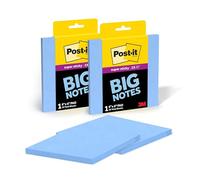 Post-it Super Sticky Big Notes, 6 in. x 6 in., Extra Large Sticky Notes Washed Denim, 2 Pads, 60 Sheets Total, Great for Vision Boards, Creative Projects, Study Spaces, Group Brainstorming, and More