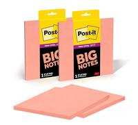 Post-it Super Sticky Big Notes, 8 in. x 8 in., Extra Large Sticky Notes in Papaya Fizz, 2 pads, 60 Sheets Total, Great for Vision Boards, Creative Projects, Study Spaces, Group Brainstorming, and More
