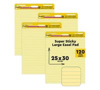 Post-it Super Sticky Easel Pad, 25 in x 30 in Sheets, Yellow Paper with Lines, 30 Sheets/Pad, 4 Pads/Pack, Great for Virtual Teachers and Students (561 VAD 4PK)