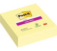 Post-it 101 x 101 mm Super Sticky Lined Notes - Canary Yellow (Pack of 3)