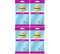 Post-it Super Sticky Large Notes, Blue, Lined, 1 Pad, 102 mm x 152 mm, 45 Sheets - Extra Sticky Notes for Walls, Monitors and Fridge (Pack of 4)