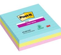 Post-it Miami Super Sticky Notes 101 x 101 mm Assorted Square Ruled 3 Pads of 70 Sheets