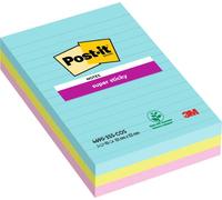 Post-it Miami Super Sticky Notes 101 x 152 mm Assorted Rectangular Ruled 3 Pads of 90 Sheets