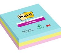 Post-it Miami Super Sticky Notes 101 x 101 mm Assorted Square Ruled 3 Pads of 70 Sheets