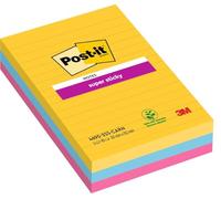 Post-it Rio De Janeiro Super Sticky Notes 101 x 152 mm Assorted Rectangular Ruled 3 Pads of 90 Sheets