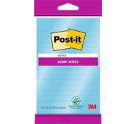Post-it Super Sticky Large Notes, Lined, 45 Sheets, 102 mm x 152 mm, Blue | Self-Stick Notes with Stronger Hold for Meetings, Lists and Reminders, Repositionable, Hold on Vertical Surfaces