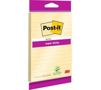 Post-it Super Sticky Large Notes, Lined, 45 Sheets, 102 mm x 152 mm, Yellow | Self-Stick Notes with Stronger Hold for Meetings, Teamwork and Brainstorming, Repositionable, Hold on Vertical Surfaces