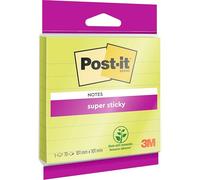 Post-it Super Sticky Large Notes, Lined, 70 Sheets, 101 mm x 101 mm, Green | Self-Stick Notes with Stronger Hold for Meetings, Lists and Reminders, Repositionable, Hold on Vertical Surfaces