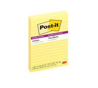 Post-it Super Sticky Lined Notes, 4 Sticky Note Pads, 4 x 6 in., Ideal for Organization in Your Dorm, Home or Office, Canary Yellow
