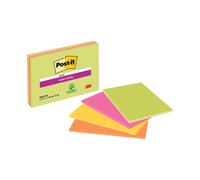 Post-it Super Sticky Notes 203 x 152 mm Assorted Rectangular Plain 4 Pads of 45 Sheets