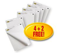 Post-it Super Sticky Meeting Chart Easel Pad Plain 635x762mm 30 Sheets White (Pack 6) 7000052624