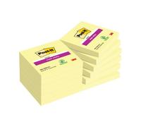 Post-it Super Sticky Notes 654-12SS-CY 76 x 76 mm 90 Sheets Per Pad Yellow Square Plain Pack of 12