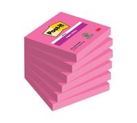 Post-It Super Sticky Note 76x76mm Bright Pink (Fuchsia) Pack of 6