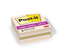 Post-it Super Sticky Notes, 1 Cube Note Sticky Notes Pad, 3 x 3 in., School Supplies and Oﬃce Supplies, 2X the Sticking Power, Neutrality Collection