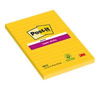 Post-it Super Sticky Notes 101 x 152 mm Yellow Rectangular Ruled 6 Pads of 75 Sheets