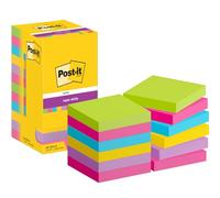 Post-it Super Sticky Notes 654-12SS-UC - Assorted Colours 76x76 mm 90 Sheets Pack of 12