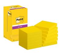 Post-it Super Sticky Notes Ultra Yellow Colour, Pack of 12 Pads, 90 Sheets per Pad, 76 mm x 76 mm - Extra Sticky Notes for Note Taking, to Do Lists & Reminders