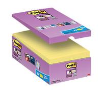 Post-it Super Sticky Notes, Canary Yellow, Promo Pack, 14 + 2 FREE Pads, 76 mm x 127 mm, 90 Sheets per Pad - Extra Sticky Notes for Walls, Monitors and Fridge