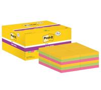 Post-it Super Sticky Notes 622-P24SSCOL - Colour 51 x 51 mm Value Pack 18+6 (Pack of 24)