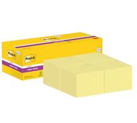 Post-it Super Sticky Notes, 2160 Sheets, Value Pack 20 + 4 Free Pads, 76 mm x 76 mm - Holds Strong to Many Surfaces - Canary Yellow - for Walls, Monitors and Fridge, Recycable