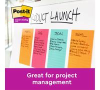 Post-it Super Sticky Notes 203x152mm 45 Sheets Neon Colours (Pack 4) 6845-SSP - 7100234637