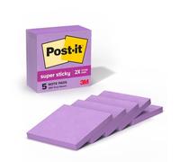 Post-it Super Sticky Notes, 2x Sticking Power, 3 in x 3 in, Mulberry, 5 Pads/Pack (654-5SSCG)