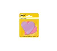 Post-it Super Sticky Notes, 3 in x 3 in, Heart Shape, Assorted Colors, 75 Sheets/Pad, 2 Pads/Pack (7350-T-HRT)