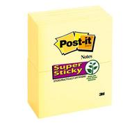 Post-it Removable Notes Pad Ref 655-12SSCY - Super Sticky, 90 Sheets 76x127mm, Canary Yellow Pack 12