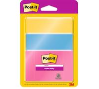 Post-it Super Sticky Notes Assorted Colours and Sizes, 45 Sheets per Pad (Pack of 3)