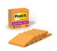 Post-it Super Sticky Notes, 3 x 3-Inches, Neon Orange, 5-Pads/Pack | School Supplies and Oﬃce Supplies, 2X the Sticking Power