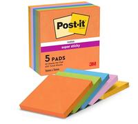 Post it Super Sticky Notes Boost Colours 76x76mm 90 Sheets (Pack 5) 7100258933