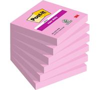 Post-it Super Sticky Notes, 6 Pads (540 Sheets), 76 mm x 76 mm, Pink