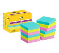 Post-it Super Sticky Notes 622-12SS-COS 47.6 x47.6 mm 90 Sheets Per Pad Green, Pink, Turquoise Square Plain Pack of 12