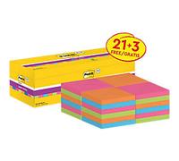 Post-it Super Sticky Notes 76 x 76 mm Assorted 90 Sheets Value Pack 21 + 3 Free