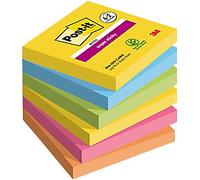 Post-it Super Sticky Notes 76 x 76 mm Carnival Colours 90 Sheets Value Pack 4 + 2 Free