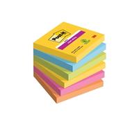 Post-it Carnival Super Sticky Notes 76 x 76 mm Assorted Colours Square 6 Pads of 90 Sheets