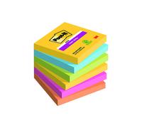 Post-it Super Sticky Notes 76x76mm 90 Sheets Carnival (Pack of 6) 654-6SS-CARN