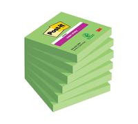 Post-it Super Sticky Notes 76x76mm 90 Sheets Green (Pack of 6) 654-6SS-GRN