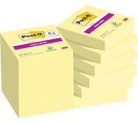 Post-itÃƒâ€šÃ‚Â® Super Sticky Notes Canary Yellow 47.6 mm x 47.6 mm Promo Pack 90 Sheets/Pad 8 + 4 FREE Pads/Pack Cardboard Pack 100% PEFC SGSCH-PEFC-C