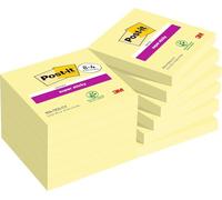 Post-it Super Sticky Notes Canary Yellow — 8 Pads + 4 Free, 90 Sheets, 76 x 76 mm