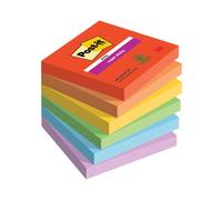 Post-it Super Sticky Notes, Double the Sticking Power, 6 pads, 540 sheets, 76 x 76 mm, Assorted
