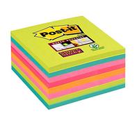 Post-it Super Sticky Notes, Assorted Rainbow Colours, 76 mm x 76 mm, 45 Sheets/Pad, 8 Pads/Pack