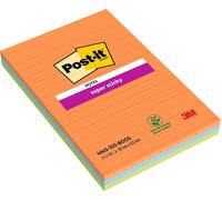 Post-it Super Sticky Notes, Boost Colour Collection, lined, 101 mm x 152 mm, 45