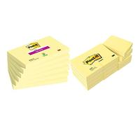 Post-it Super Sticky Notes - Canary Yellow, 6 Pads of 90 Sheets, 76 x 127 mm & 653E Notes, 653E 38 x 51 mm - 12 Pads
