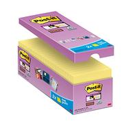 Post-it Super Sticky Notes 76 x 76 mm Canary Yellow 90 Sheets Value Pack 14 + 2 Free