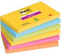Post-it® Super Sticky Notes Carnival Colour Collection 76 mm x 127 mm 90 Sheets/Pad 6 Pads/Pack 100% PEFC SGSCH-PEFC-COC-110078