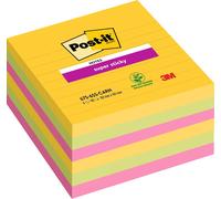 Post-it Super Sticky Notes 101 x 101 mm Assorted Square Ruled 6 Pads of 90 Sheets