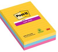 Post-it Super Sticky Notes, Carnival Colour Collection, lined, 101 mm x 152 mm,